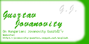 gusztav jovanovity business card